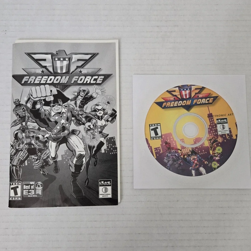 Freedom Force PC CD ROM 2002 Irrational Games EA Crave Comic RPG Vintage US Made